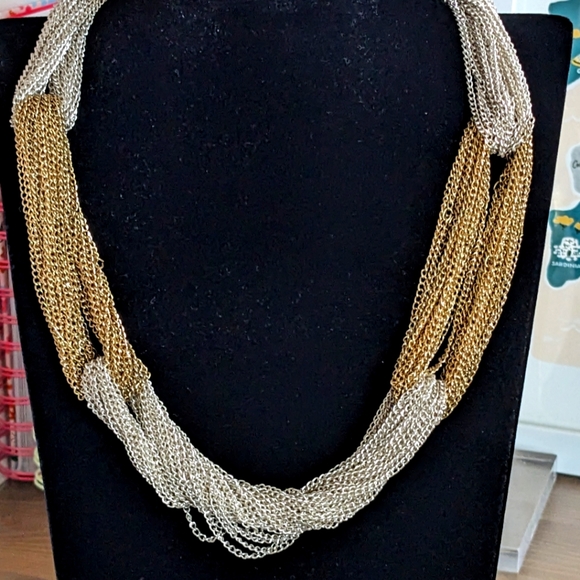 Silver and Gold chain necklace - Picture 1 of 4